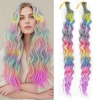 24 Inch Colored Deep Wave Crochet Hair – Synthetic Water Wave Braiding Extensions