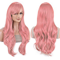 70cm Long Colorful Synthetic Hair Water Wavy Cosplay Wigs with Bangs Costume Wig for Women