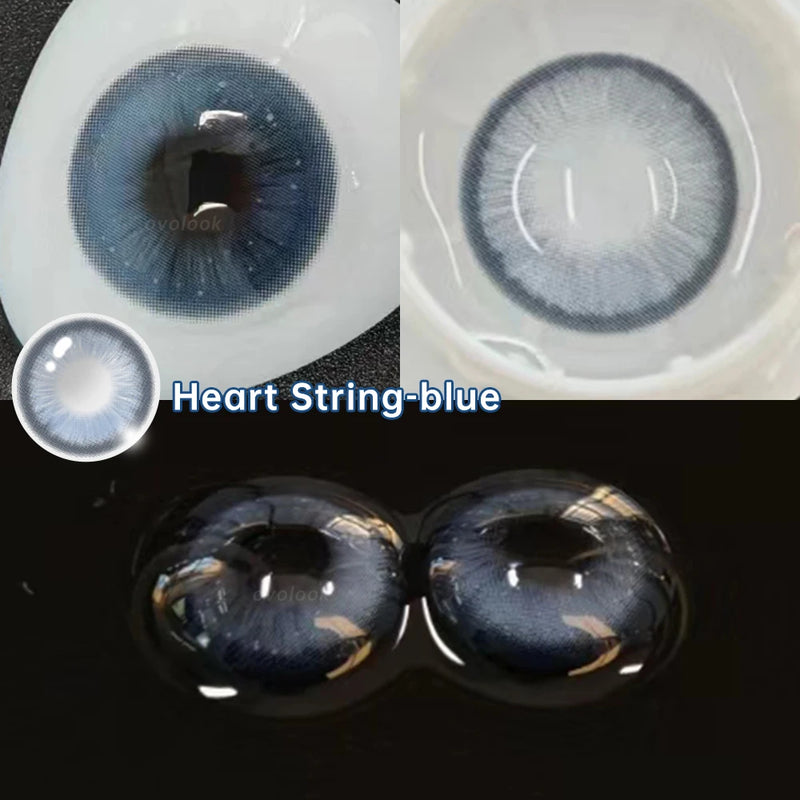 OVOLOOK-1 Pair Halloween Contact Lenses Beauty Eye Color Lenses Cosplay Pupils Myopia Lens with Prescription Natural Blue Lens