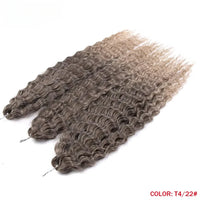22 Inch Ombre Blonde Rainbow Water Wave Crochet Hair – 300g Synthetic Curly Braiding Extensions