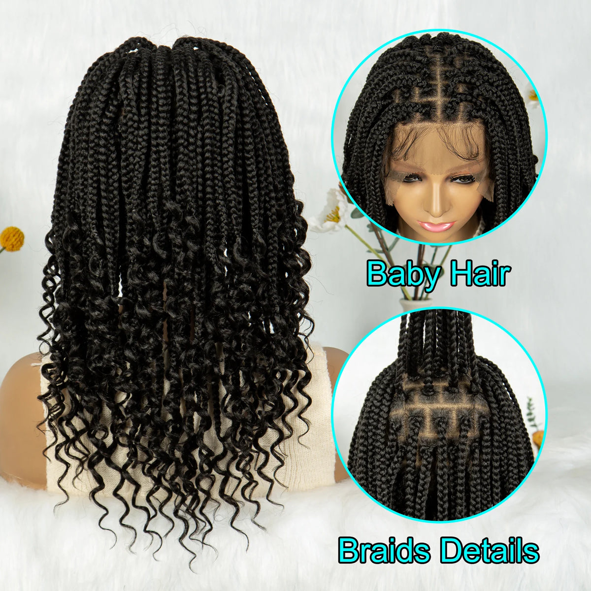 Dreadlock Wig for Black Women – Faux Locs Full Lace Wig with Curly Ends