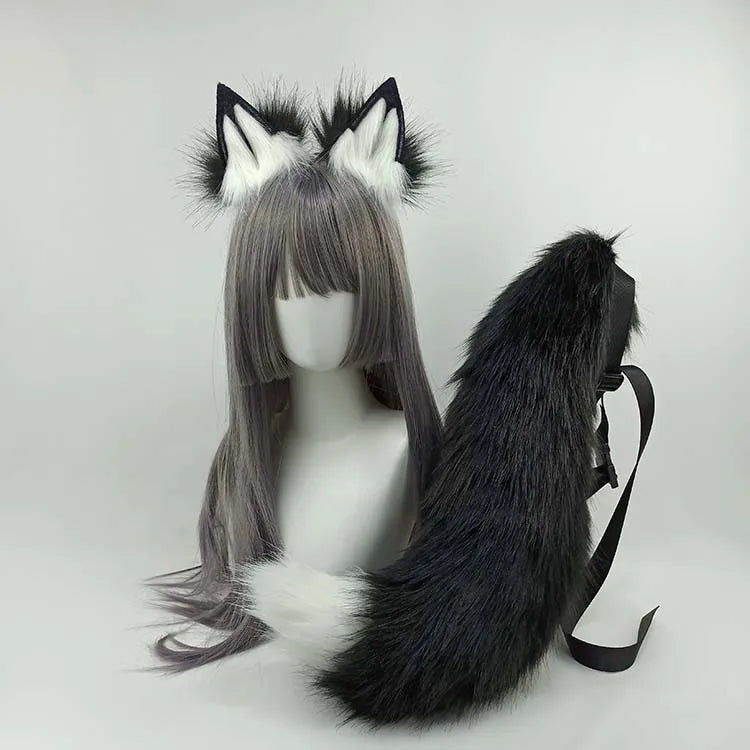 cosplay animal ears wolf ears fox ears cat ears lolita red wolf tail show halloween birthday party fox tail wolf tail