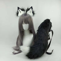 cosplay animal ears wolf ears fox ears cat ears lolita red wolf tail show halloween birthday party fox tail wolf tail