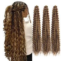 Long Deep Wave Braiding Hair 28 Inch Ocean Wave Crochet Hair Synthetic Deep Curly Crochet Hair Extensions For Black Women