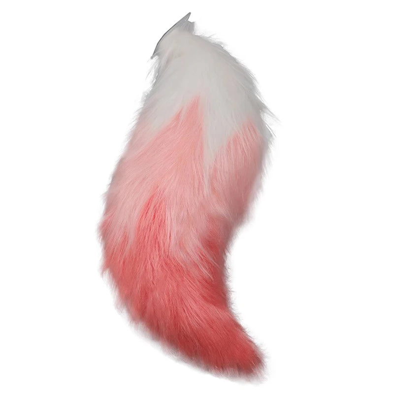 Red and White Fox Tail Cosplay Accessory – Soft Fluffy Costume Tail for Anime, Game Characters, Halloween & Party Dress-Up