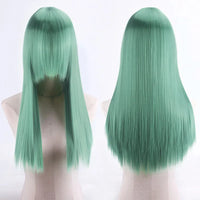 Cosplay Synthetic Wig 60cm Long Straight Curly Hairpiece Thickened High Temp Fiber Rainbow Color Rose Cap Party Halloween