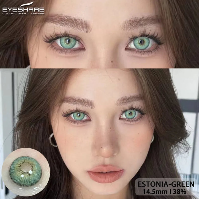 EYESHARE New Fashion Color Contact Lenses for Eyes Brown Eyes Contacts Lenses Colorful Makeup Green Eyes Lenses Yearly 2pcs/pair
