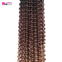 Pre Twisted Passion Twist Crochet Hair Synthetic Braiding Extension For Butterfly Locs 24Inch Pre-Looped Water Wave Crochet Hair