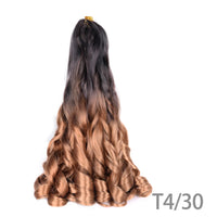 1B/Pink 24" Synthetic French Curly Braiding Hair Pre Stretched Loose Wavy Spiral Curl Crochet Braids Hair Extensions for Women
