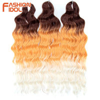 24 Inch Synthetic Hair Water Wave Braiding Hair Extensions Ombre Blonde Deep Wave Afro Curl Twist Crochet Hair for Women