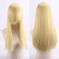 Cosplay Synthetic Wig 60cm Long Straight Curly Hairpiece Thickened High Temp Fiber Rainbow Color Rose Cap Party Halloween