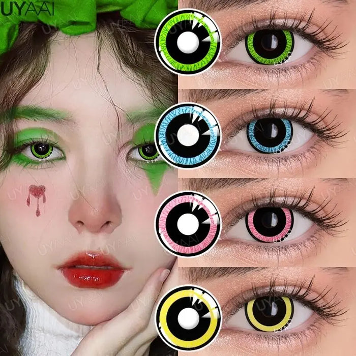 UYAAI Annual Contact Lens Animation Role Play Colorful Contact Lens Cosmetics Beauty Soft Eye Lenses