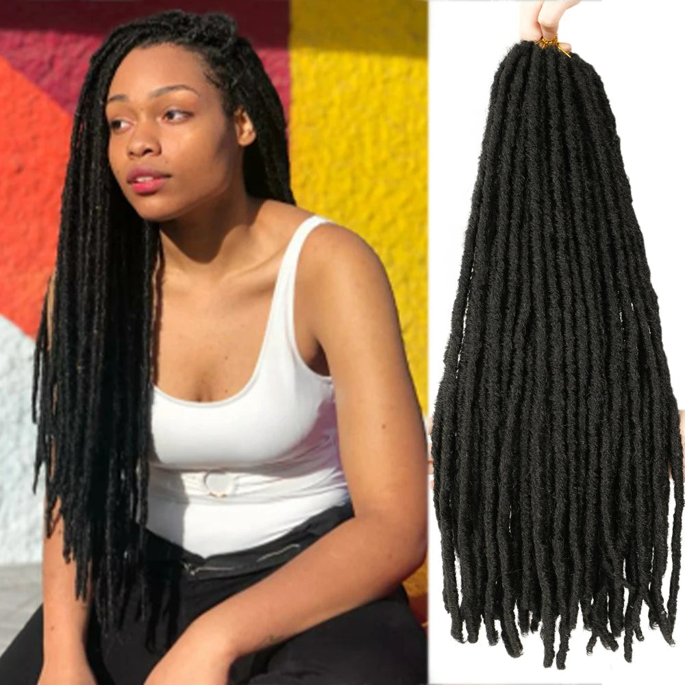 Dreadlocks Hair Synthetic Faux Locs Crochet Braids Ombre Color