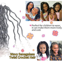 Wavy Senegalese Twist Crochet Hair – Pre-Looped Short Havana Twists with Curly Ends