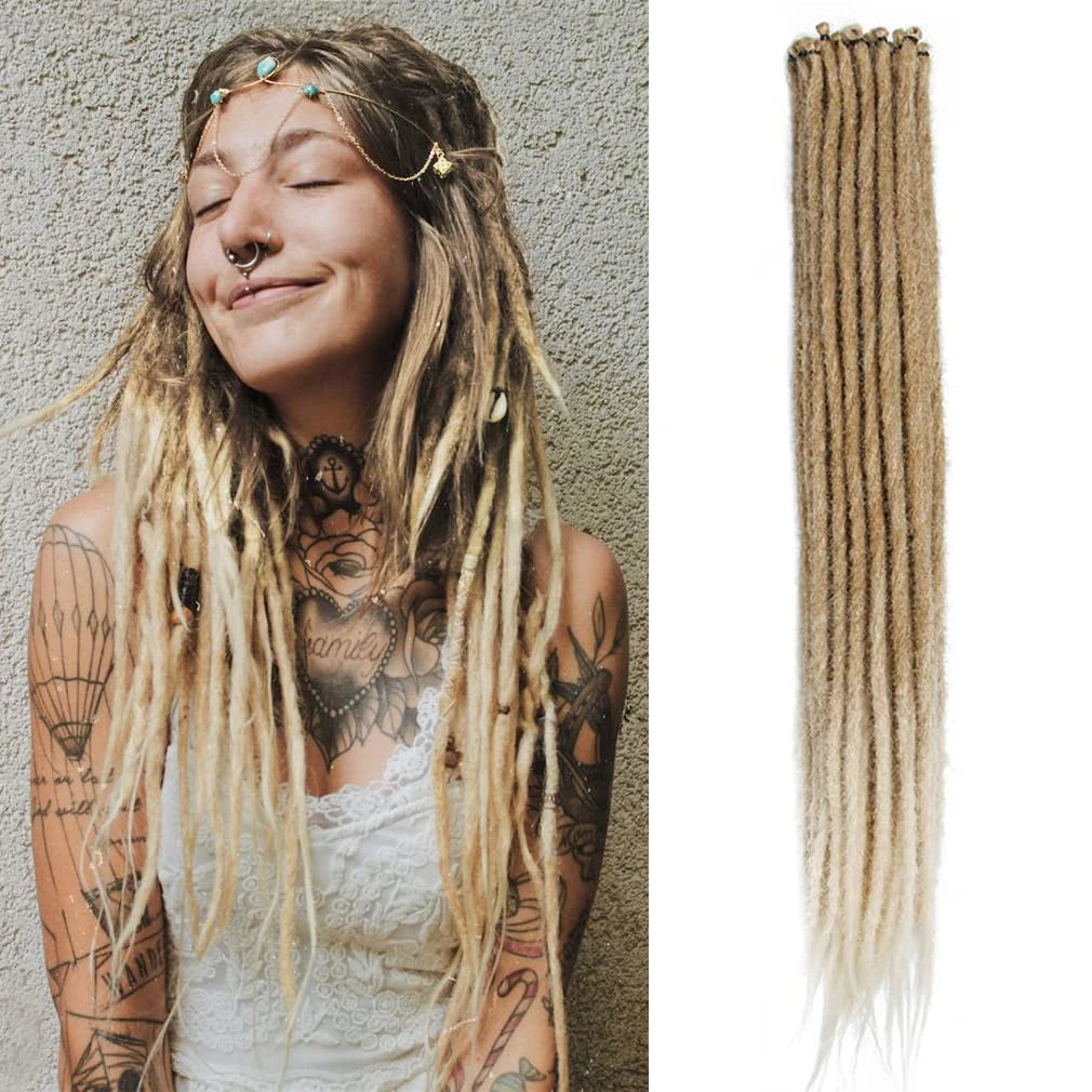 24 Inch Synthetic Dreadlock Extensions – 5 Strands/Pack Handmade Crochet Hair