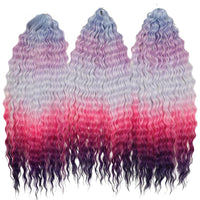 24 Inch Water Wave Crochet Braiding Hair Pink Blonde Synthetic Hair Extensions for Black Women