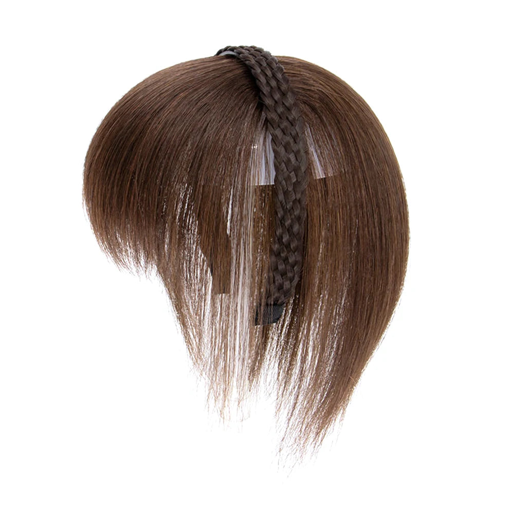 Clip-In Bangs Headband – Synthetic Fake Fringe Hair Extension with Invisible Natural Clips for Women