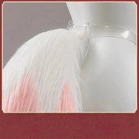 Red and White Fox Tail Cosplay Accessory – Soft Fluffy Costume Tail for Anime, Game Characters, Halloween & Party Dress-Up
