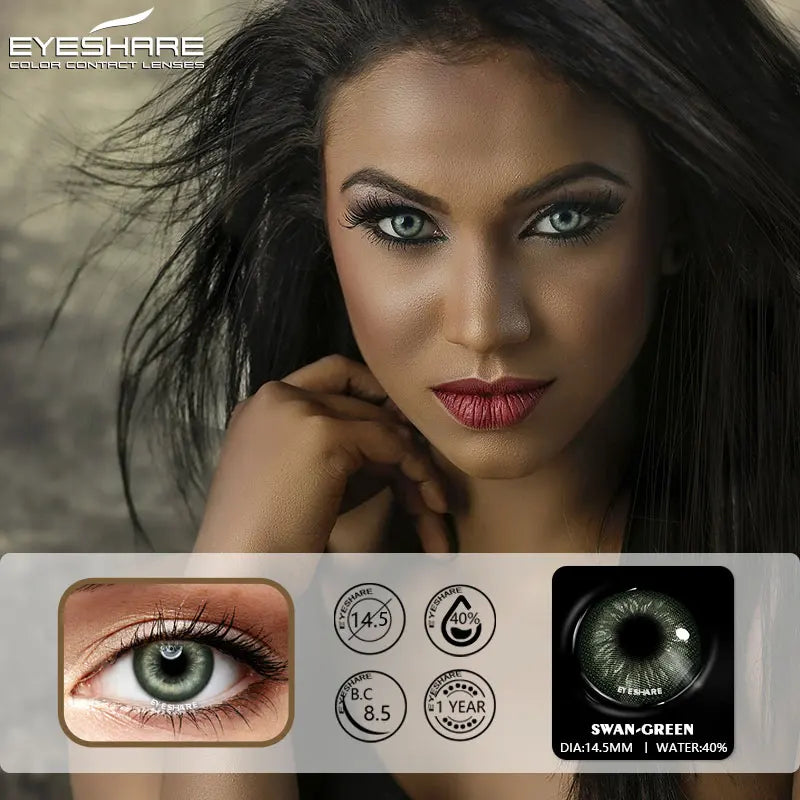 EYESHARE 1 ペア目用カラーコンタクトレンズ年間カラーレンズ目新しいコンタクト瞳孔カラーレンズ目コンタクトレンズ美容