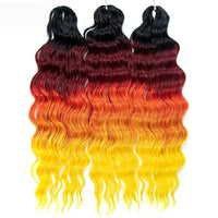 Water Wave Ombre Blonde Braiding Hair Extensions – Deep Wave Afro Curl Crochet for Women