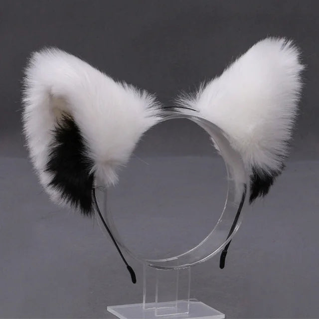 Furry Animal Cat Fox Ear Hair Hoops Party Cosplay Fur Hairband Girls Fashion Halloween Anime Headbands Headwear Hair Accessories