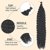 Deep Wave Crochet Hair Synthetic Passion Twist Braiding Hair Extension Afro Curls Water Wave Deep Twist Braid Hair Ocean Wave