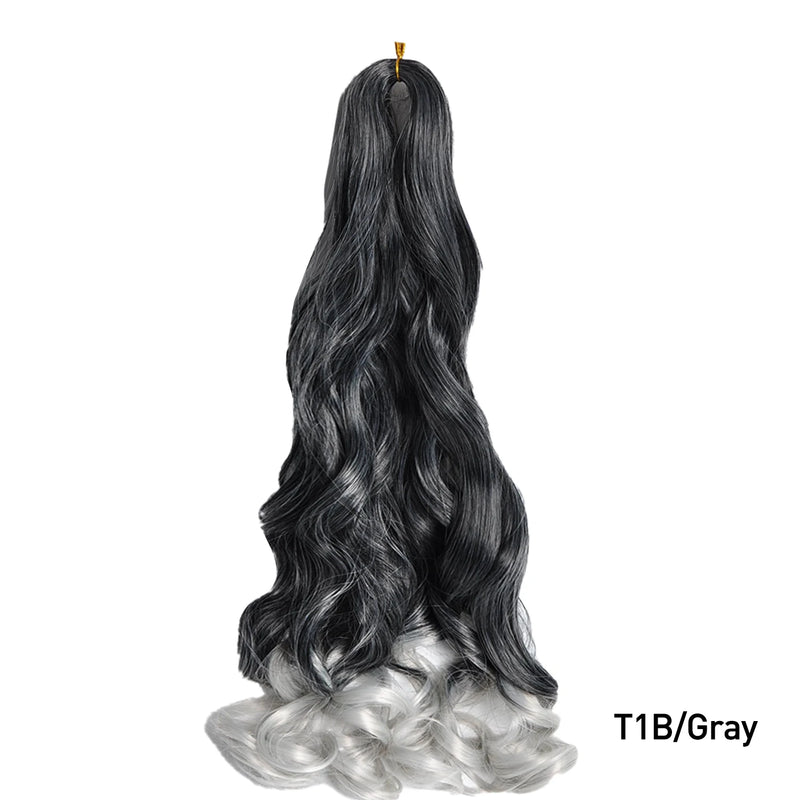 French Curls Braiding Hair Extensions Synthetic Hair Loose Wave Spiral Curl Braids High Temperature Ombre Pre Stretched Hair