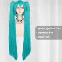 Long Teal Double Ponytail Wig Cosplay Inspired Synthetic Wig