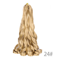 1B/Pink 24" Synthetic French Curly Braiding Hair Pre Stretched Loose Wavy Spiral Curl Crochet Braids Hair Extensions for Women