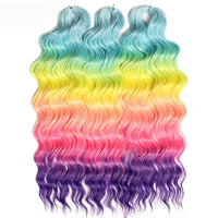Water Wave Ombre Blonde Braiding Hair Extensions – Deep Wave Afro Curl Crochet for Women