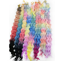 24 Inch Colored Deep Wave Crochet Hair – Synthetic Water Wave Braiding Extensions