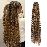 Long Deep Wave Braiding Hair 28 Inch Ocean Wave Crochet Hair Synthetic Deep Curly Crochet Hair Extensions For Black Women