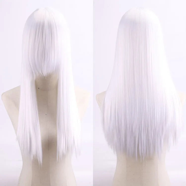 Cosplay Synthetic Wig 60cm Long Straight Curly Hairpiece Thickened High Temp Fiber Rainbow Color Rose Cap Party Halloween
