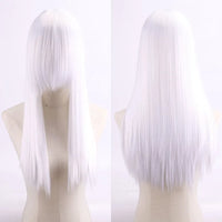 Cosplay Synthetic Wig 60cm Long Straight Curly Hairpiece Thickened High Temp Fiber Rainbow Color Rose Cap Party Halloween