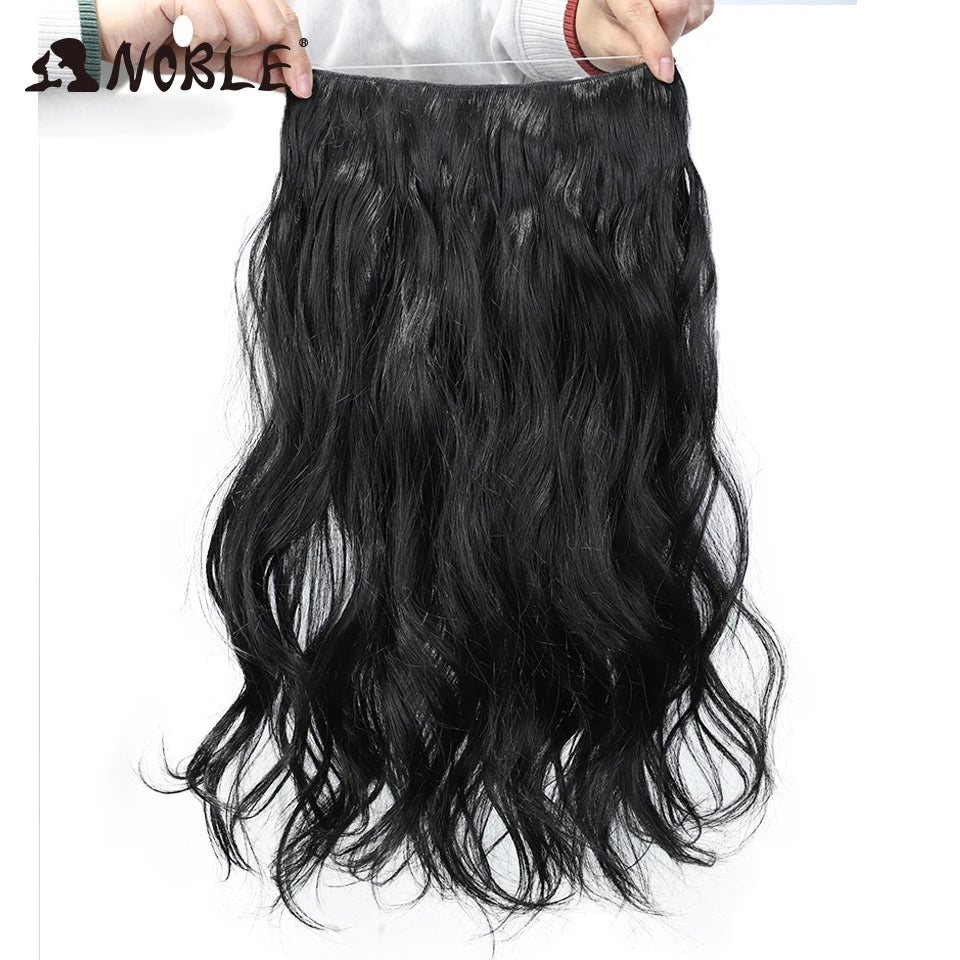 20-Inch Wavy Synthetic Halo Hair Extension with Clips