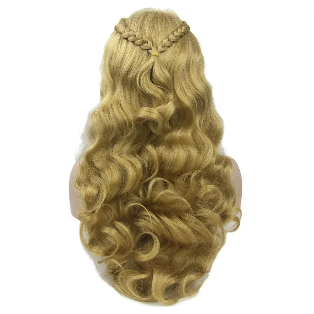 Soowee Synthetic Hair Yellow Cinderella Cartoon Characters Cosplay Wig Party Costume Wigs for Halloween & Christmas