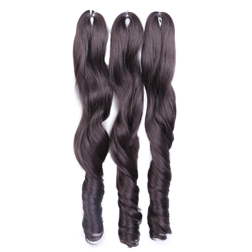 18 Inch French Curly Crochet Braiding Hair Synthetic Blonde Loose Wave Braids Hair Spiral Curls Hair Extensions