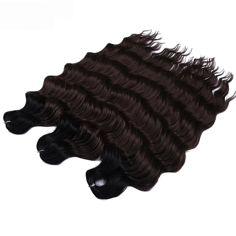 Water Wave Ombre Blonde Braiding Hair Extensions – Deep Wave Afro Curl Crochet for Women