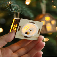 Christmas LED Light Wooden House Luminous Cabin Christmas Decorations Home Decor Night Lamp Pendant Prop LED Candle Gift