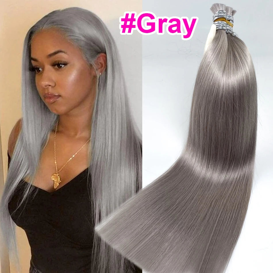 Straight Human Hair Bulk for Braiding | No Weft