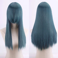 Cosplay Synthetic Wig 60cm Long Straight Curly Hairpiece Thickened High Temp Fiber Rainbow Color Rose Cap Party Halloween