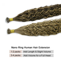 Natural Wave Nano Ring Human Hair Extensions