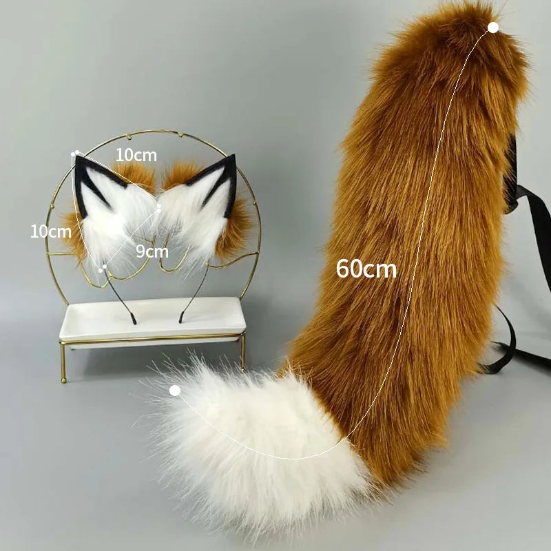 cosplay animal ears wolf ears fox ears cat ears lolita red wolf tail show halloween birthday party fox tail wolf tail