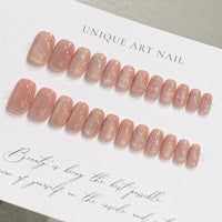 24Pcs Medium Short Square False Nails Glittering Nail Art White Wearable Fake Nail Silver French Full Cover Press on Nail Tips