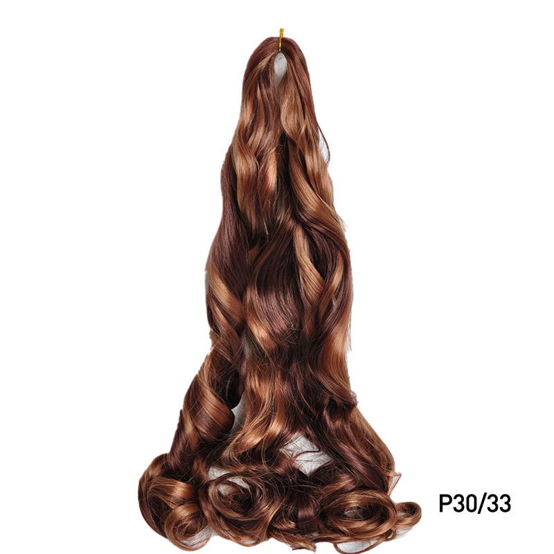 French Curls Braiding Hair Extensions Synthetic Hair Loose Wave Spiral Curl Braids High Temperature Ombre Pre Stretched Hair