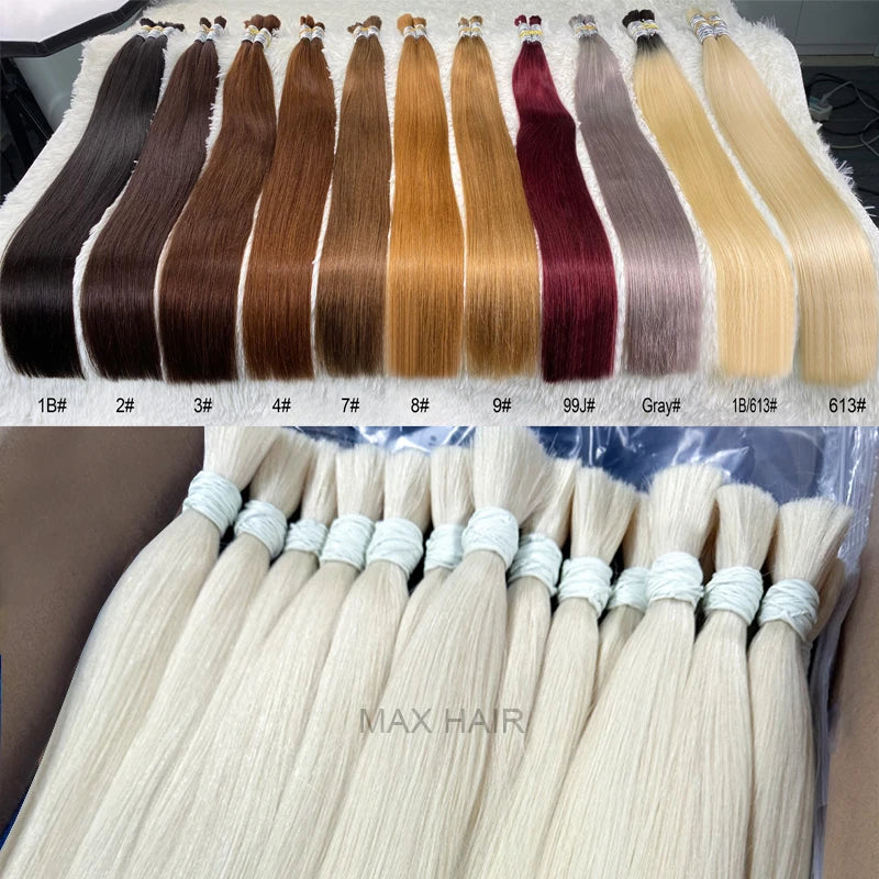 Straight Human Hair Bulk for Braiding | No Weft