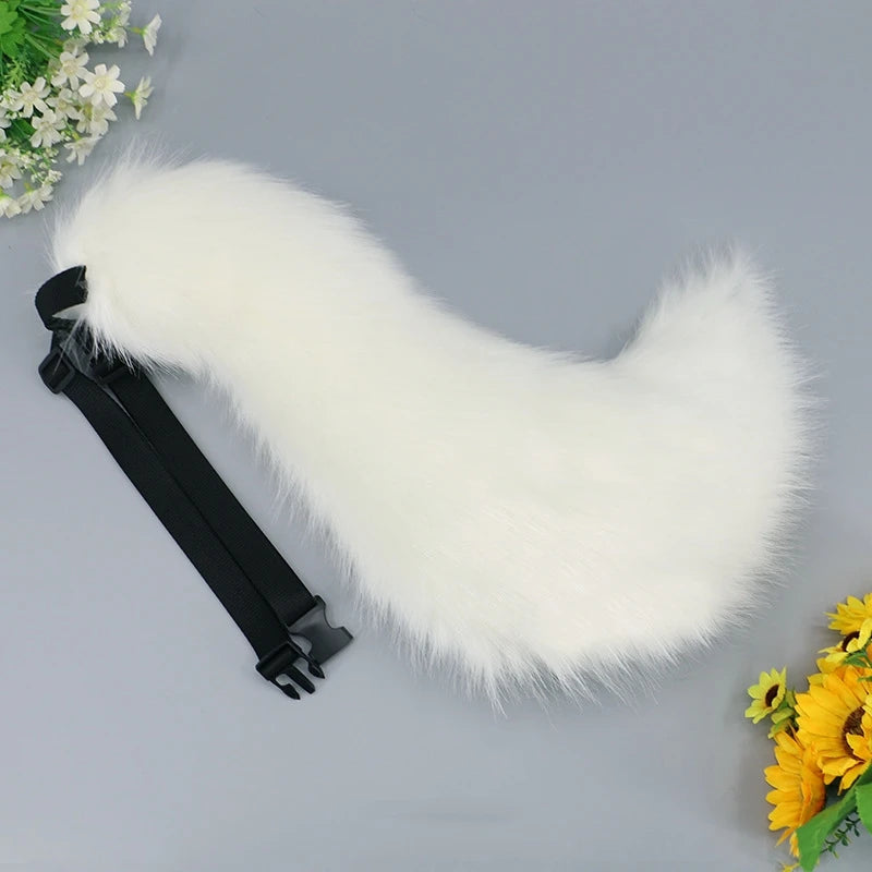 Plush Fox Tail Cosplay Accessory – Adjustable Belt Waist Tail for Costume Parties