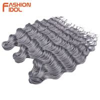 24 Inch Synthetic Hair Water Wave Braiding Hair Extensions Ombre Blonde Deep Wave Afro Curl Twist Crochet Hair for Women