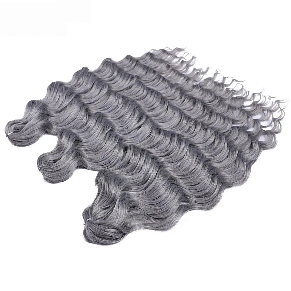 Water Wave Ombre Blonde Braiding Hair Extensions – Deep Wave Afro Curl Crochet for Women