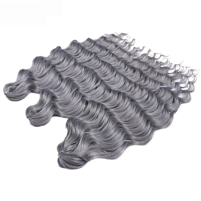 Water Wave Ombre Blonde Braiding Hair Extensions – 24 Inch Deep Wave Curly Crochet Braids | WIGMFG